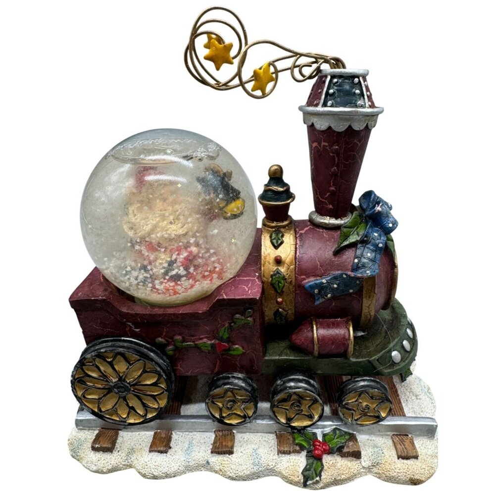 Flowers Inc. Christmas Santa Claus Train Snow Globe Decoration READ